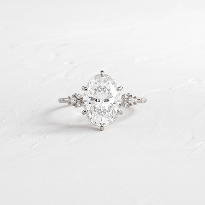 Cluster Style-Oval Lab Grown Diamond Engagement Ring