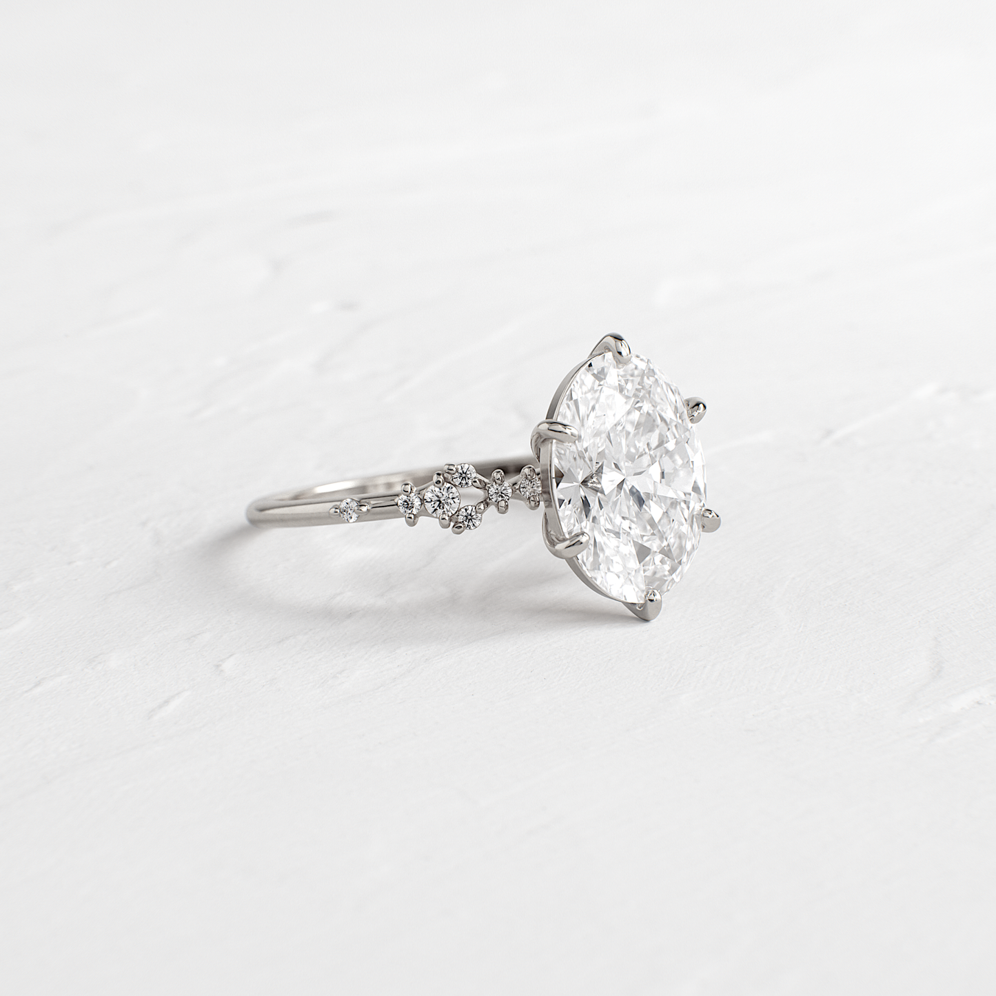 Cluster Style-Oval Lab Grown Diamond Engagement Ring