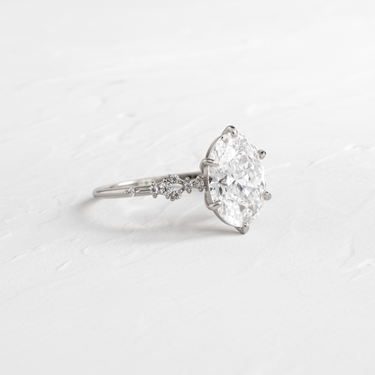 Cluster Style-Oval Lab Grown Diamond Engagement Ring