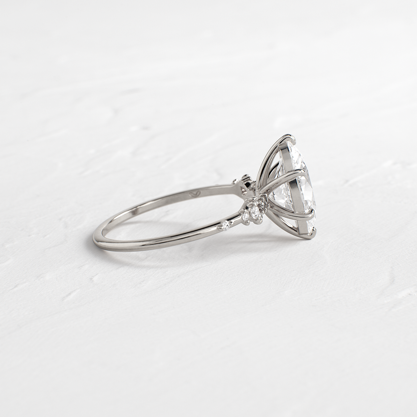 Cluster Style-Oval Lab Grown Diamond Engagement Ring