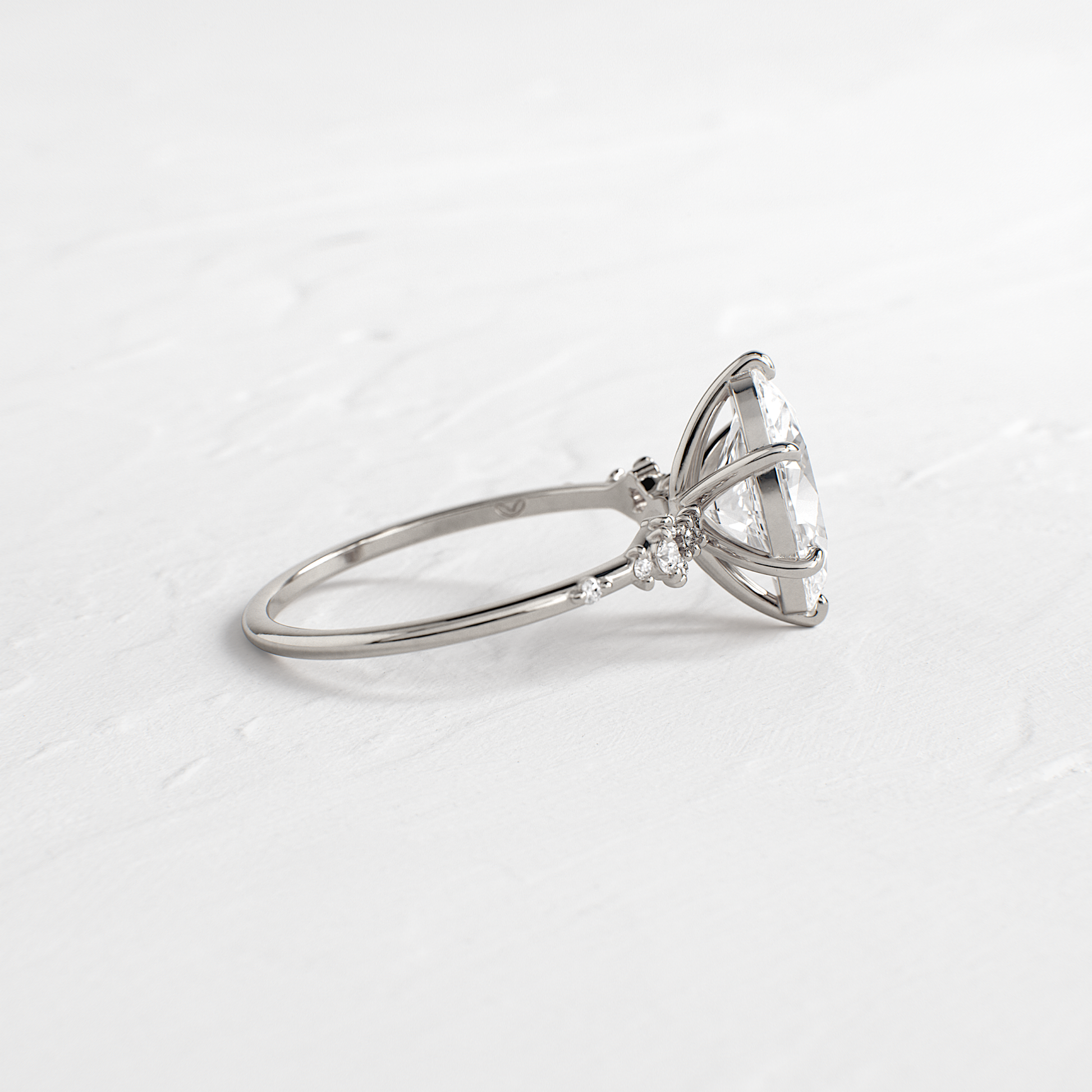 Cluster Style-Oval Lab Grown Diamond Engagement Ring