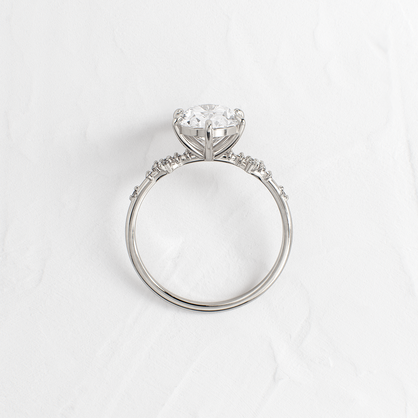 Cluster Style-Oval Lab Grown Diamond Engagement Ring