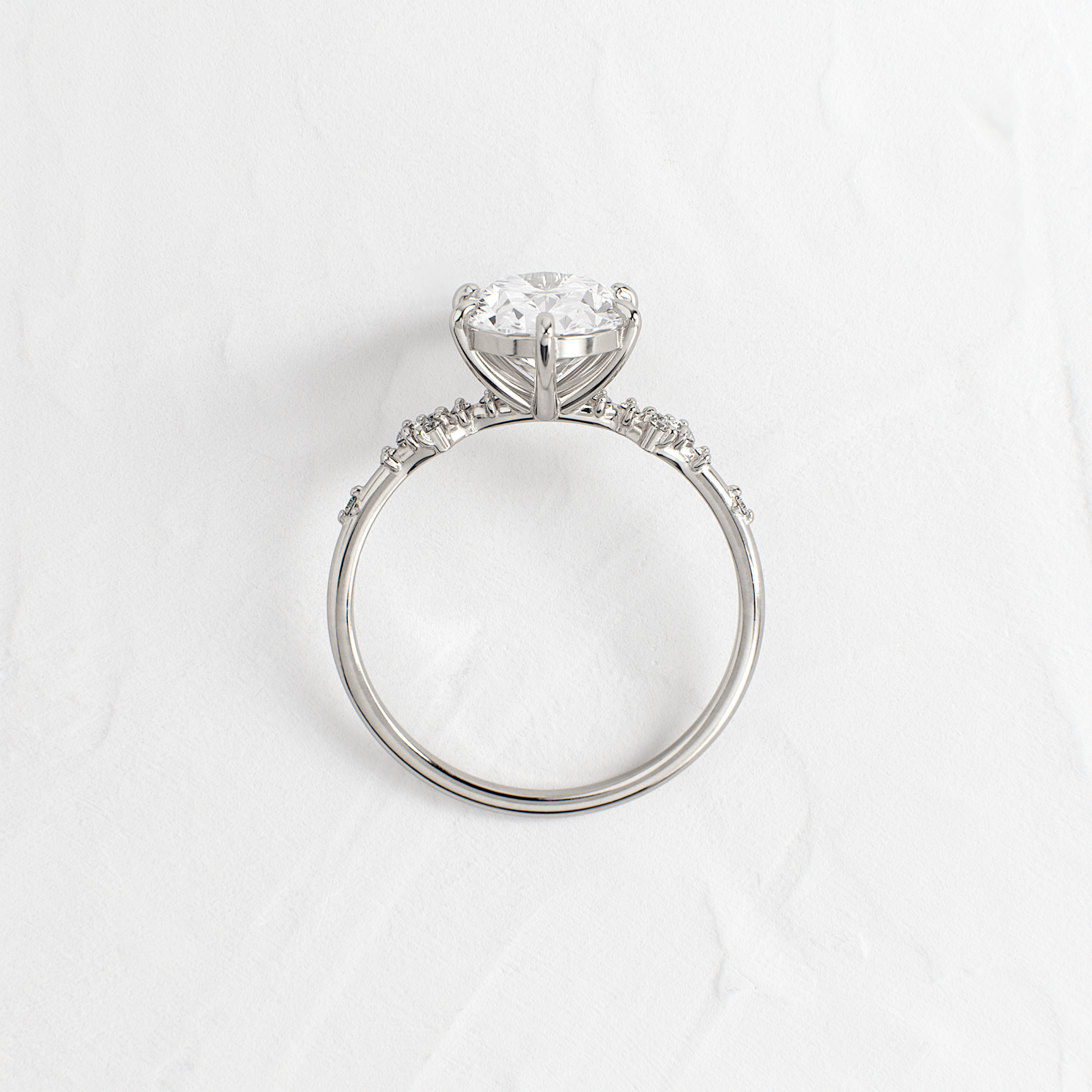 Cluster Style-Oval Lab Grown Diamond Engagement Ring