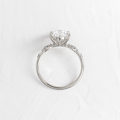 Cluster Style-Oval Lab Grown Diamond Engagement Ring