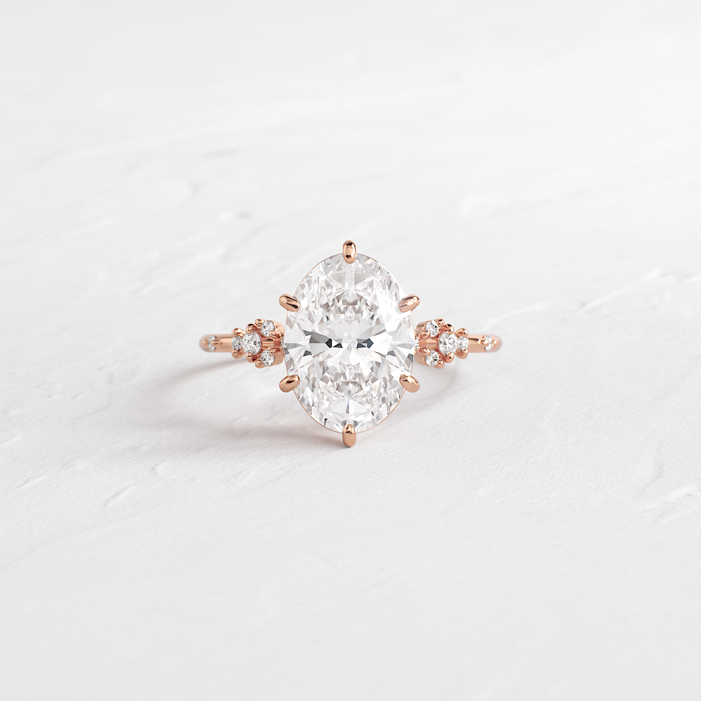 Cluster Style-Oval Lab Grown Diamond Engagement Ring