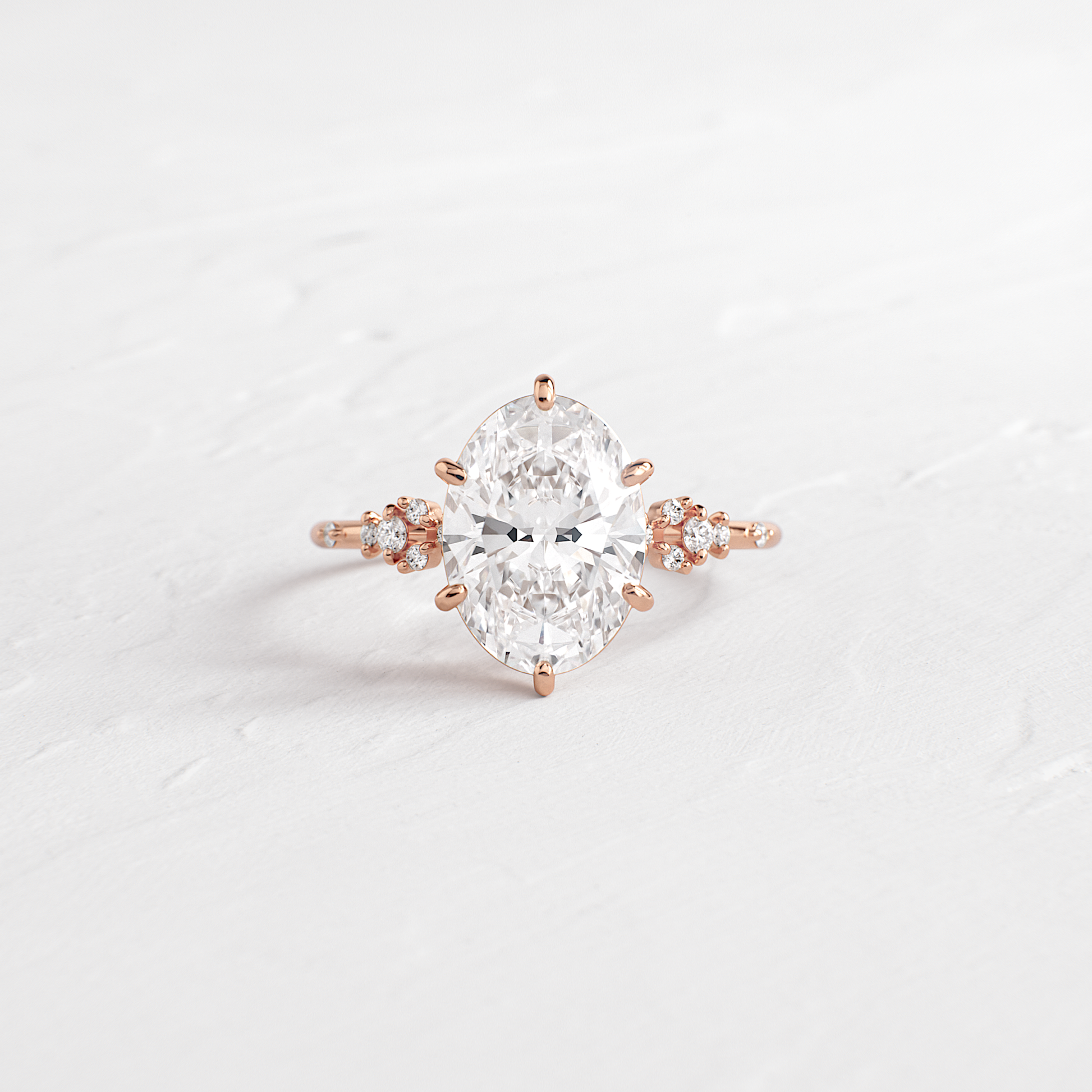 Cluster Style-Oval Lab Grown Diamond Engagement Ring