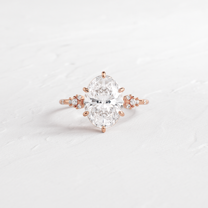 Cluster Style-Oval Lab Grown Diamond Engagement Ring