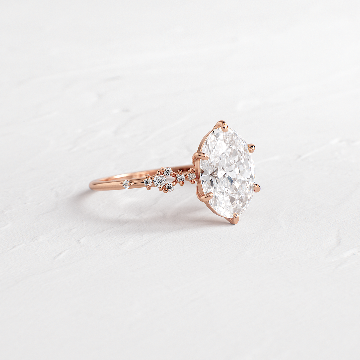 Cluster Style-Oval Lab Grown Diamond Engagement Ring