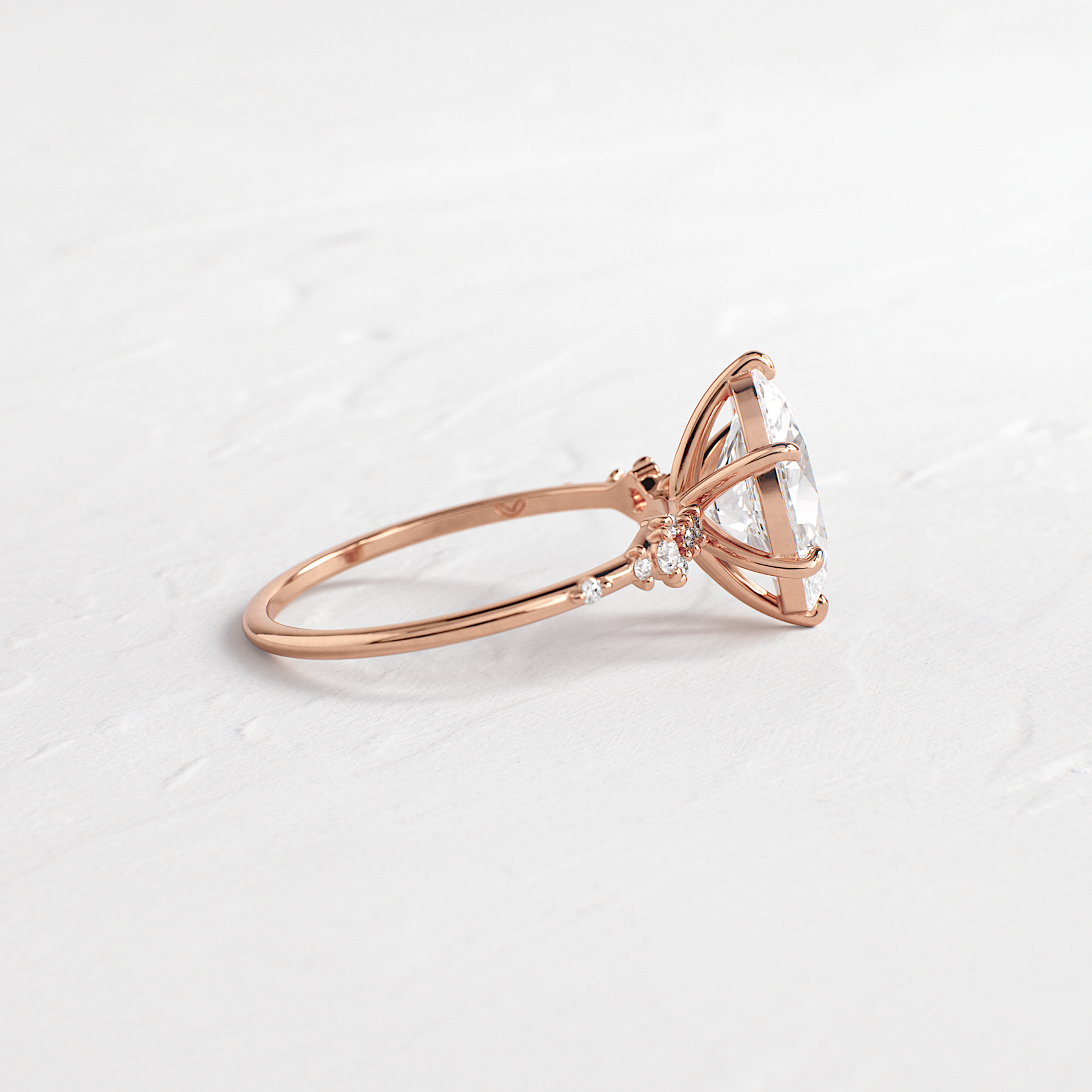 Cluster Style-Oval Lab Grown Diamond Engagement Ring