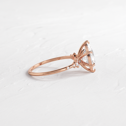 Cluster Style-Oval Lab Grown Diamond Engagement Ring