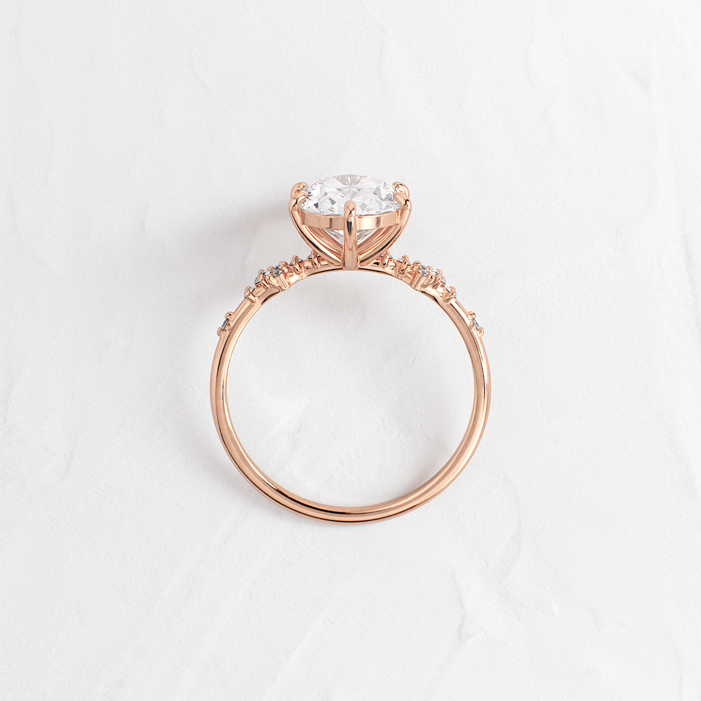 Cluster Style-Oval Lab Grown Diamond Engagement Ring