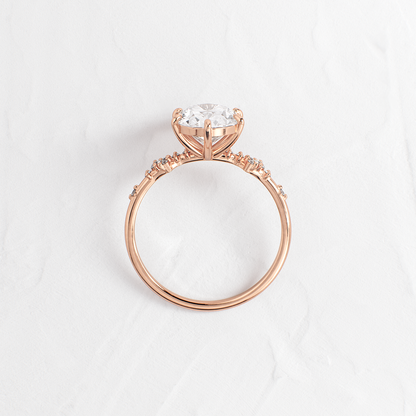 Cluster Style-Oval Lab Grown Diamond Engagement Ring