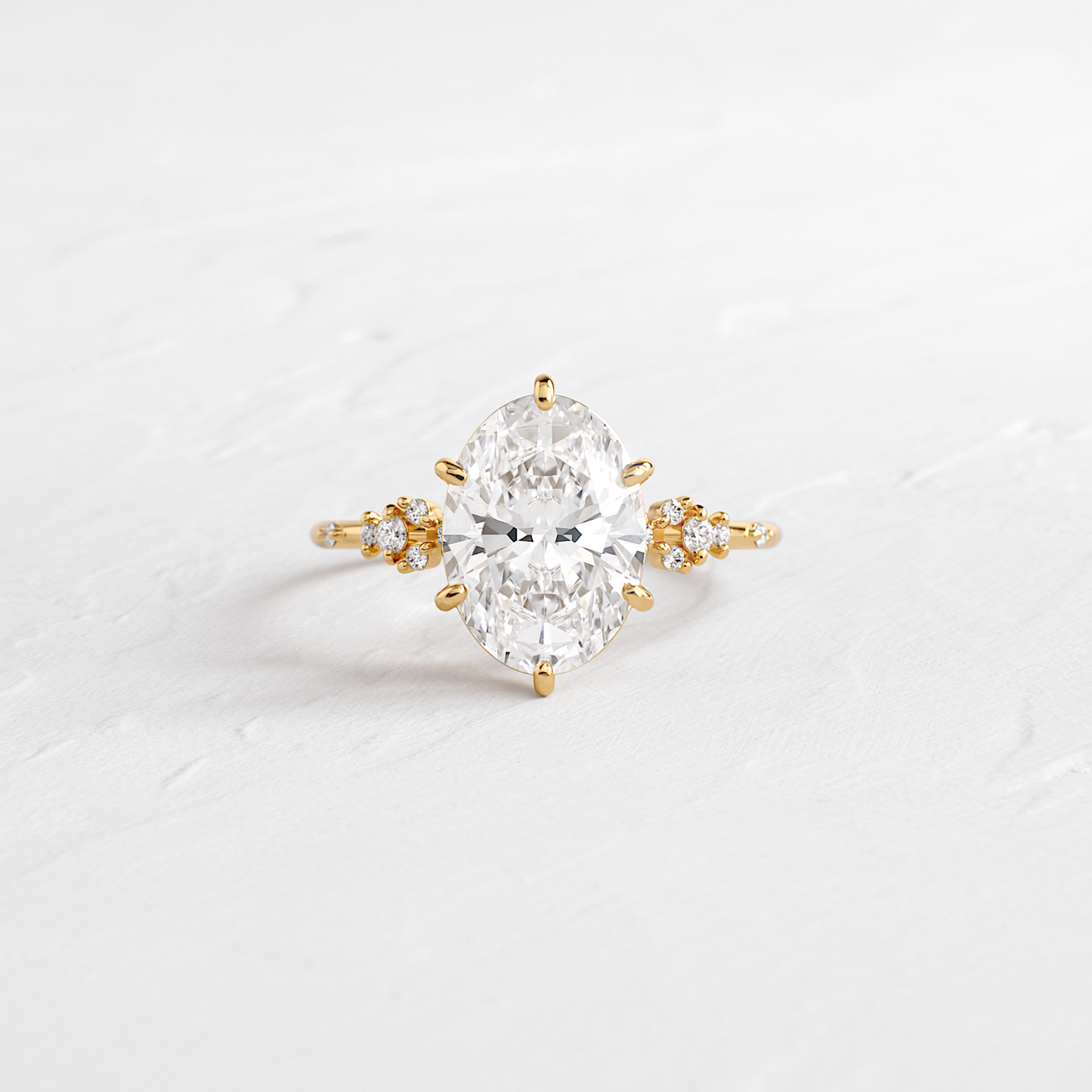 Cluster Style-Oval Lab Grown Diamond Engagement Ring