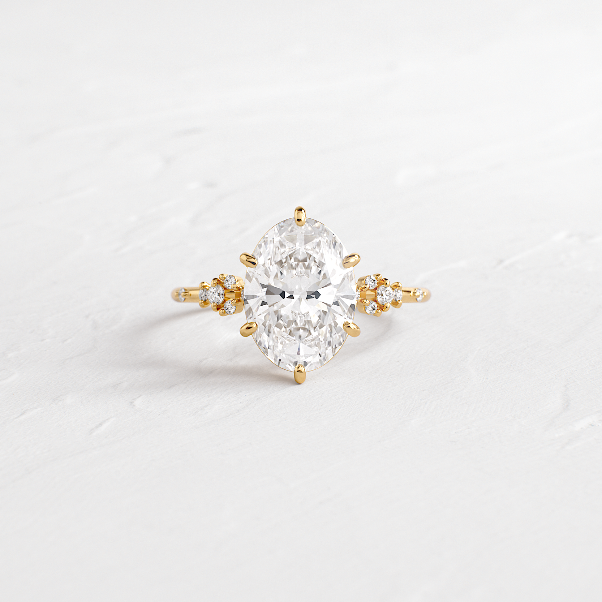 Cluster Style-Oval Lab Grown Diamond Engagement Ring