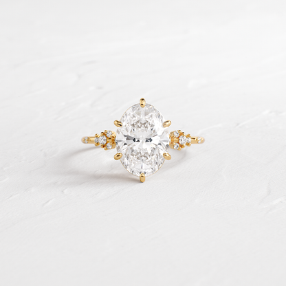 Cluster Style-Oval Lab Grown Diamond Engagement Ring