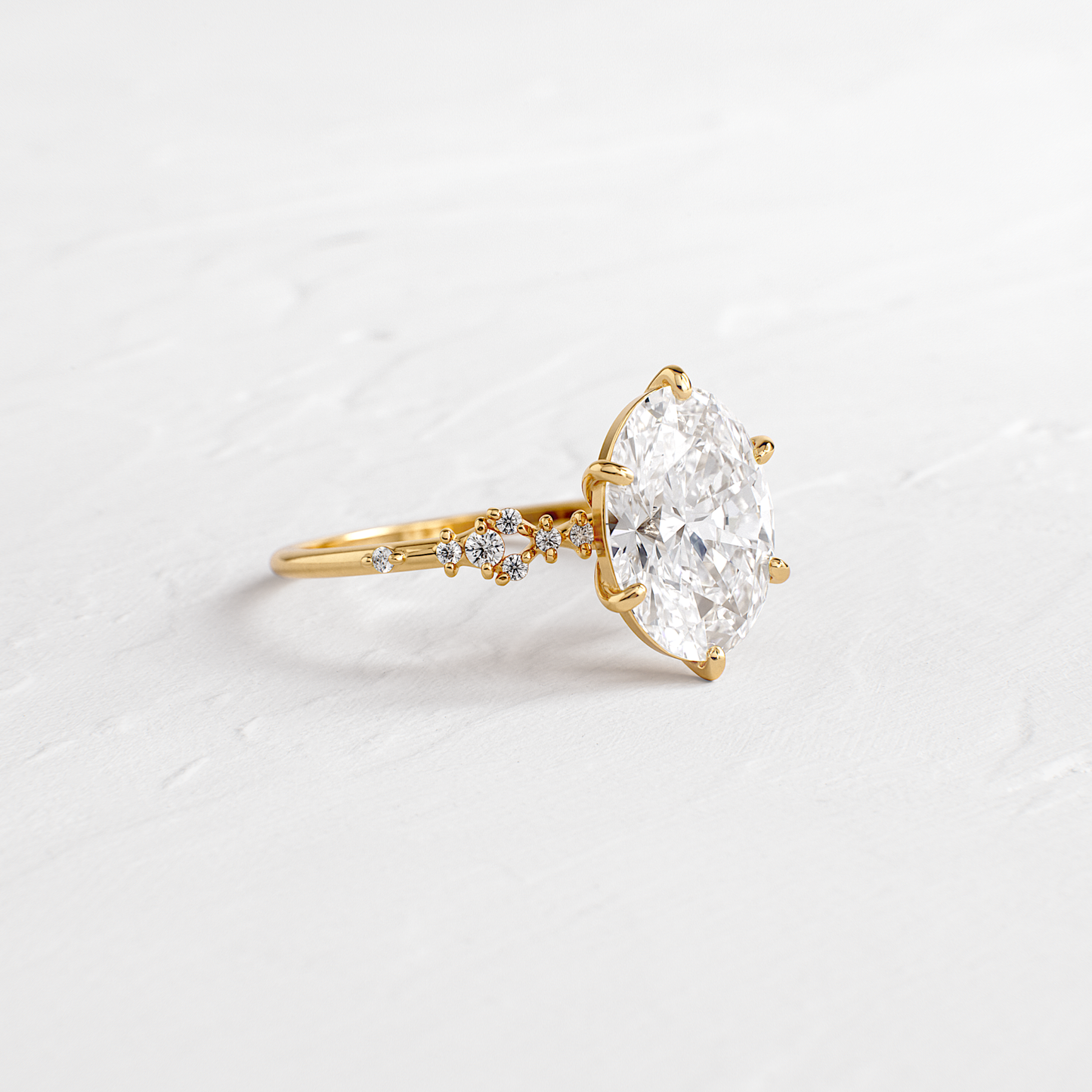 Cluster Style-Oval Lab Grown Diamond Engagement Ring