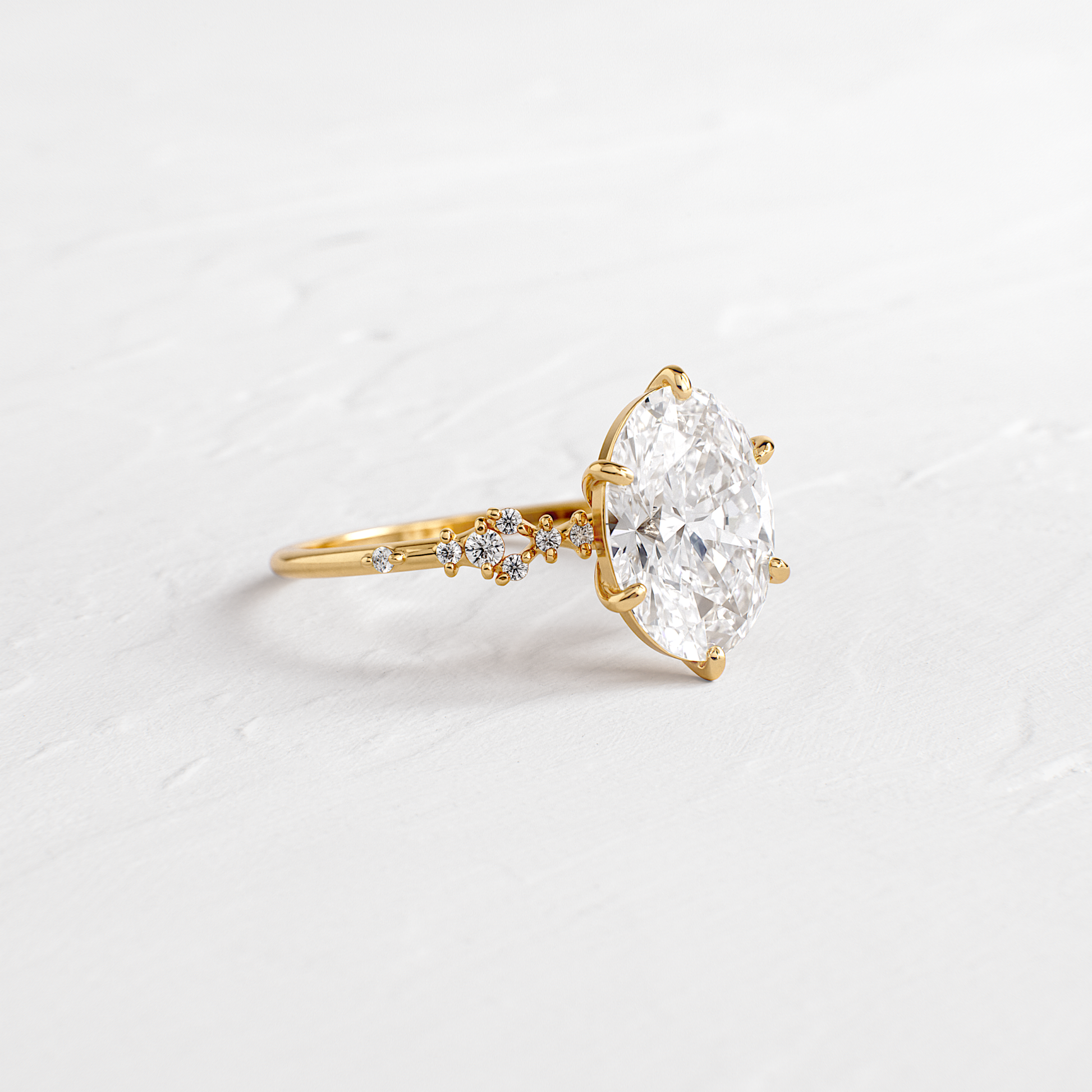 Cluster Style-Oval Lab Grown Diamond Engagement Ring