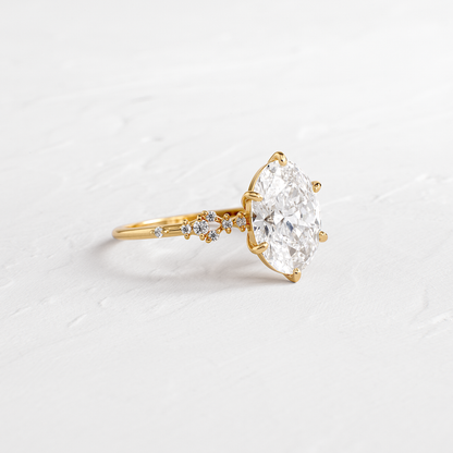 Cluster Style-Oval Lab Grown Diamond Engagement Ring
