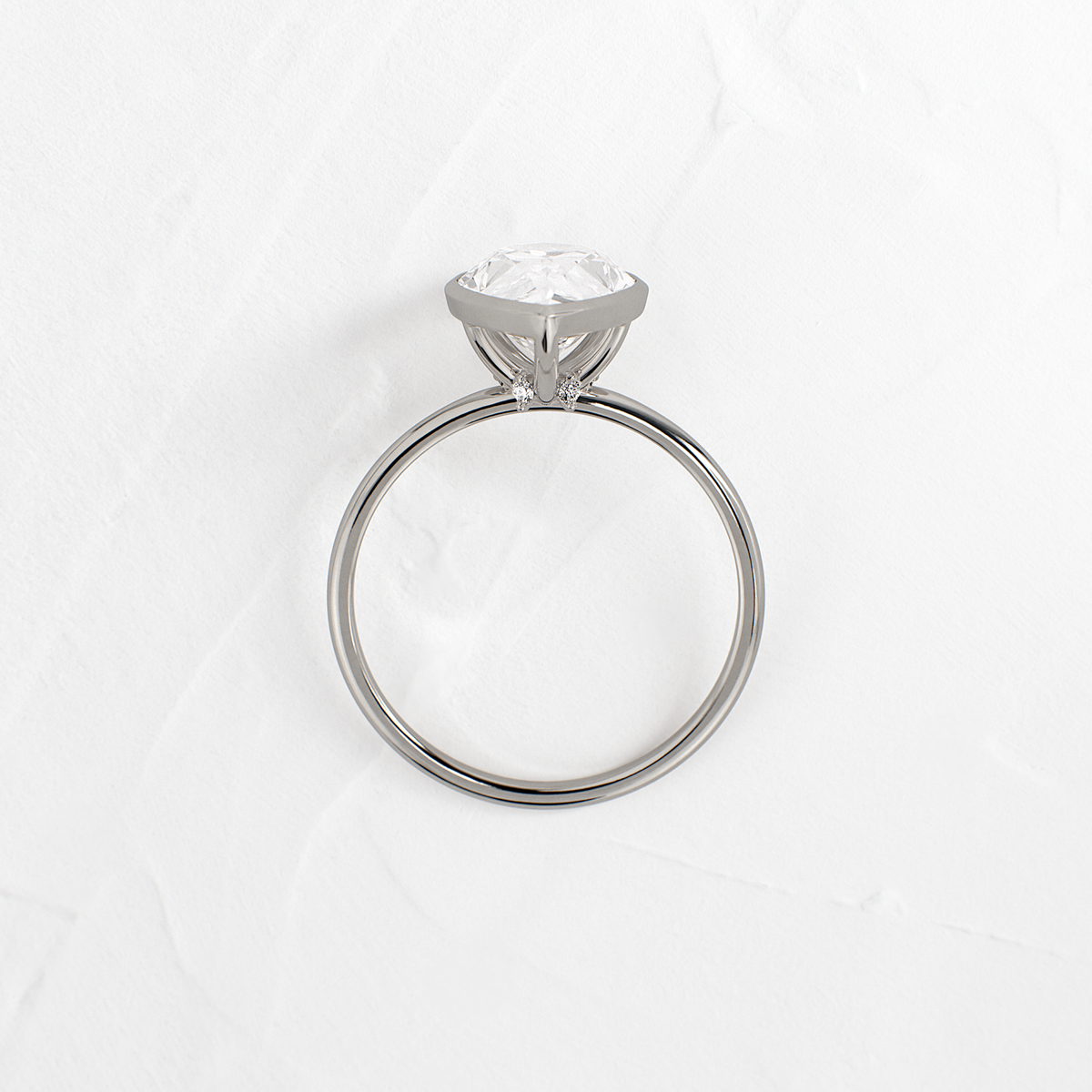 Solitaire Bezel with Hidden Stones-Pear Lab Grown Diamond Engagement Ring
