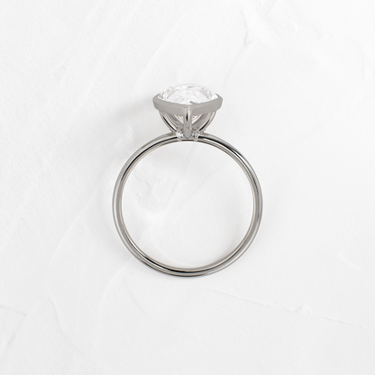 Solitaire Bezel with Hidden Stones-Pear Lab Grown Diamond Engagement Ring