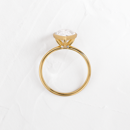 Solitaire Bezel with Hidden Stones-Pear Lab Grown Diamond Engagement Ring