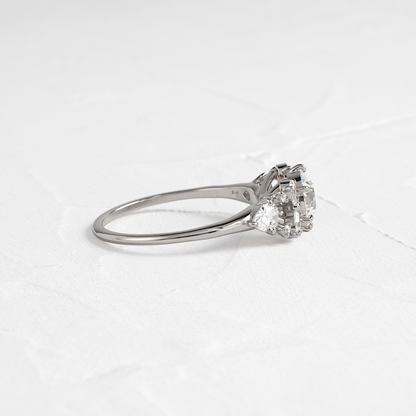 Cluster Style with Six Prong-Round Lab Grown Diamond Engagement Ring