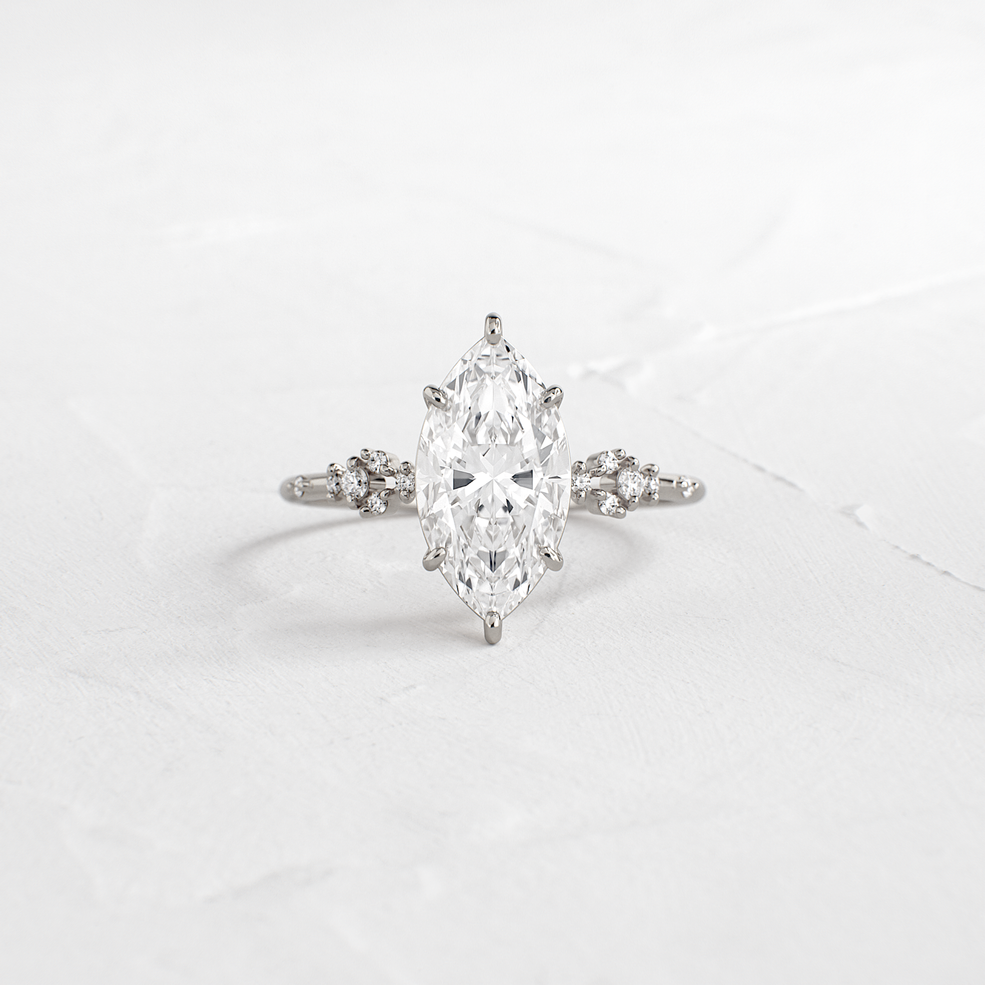 Cluster Style-Marquise Lab Grown Diamond Engagement Ring
