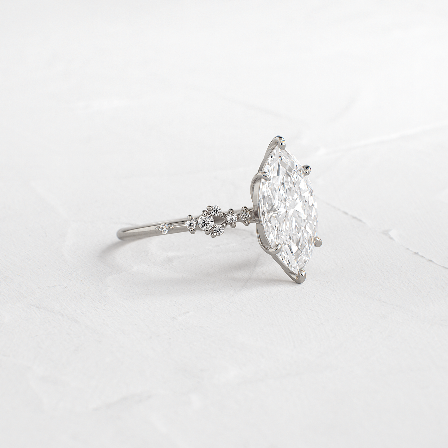 Cluster Style-Marquise Lab Grown Diamond Engagement Ring