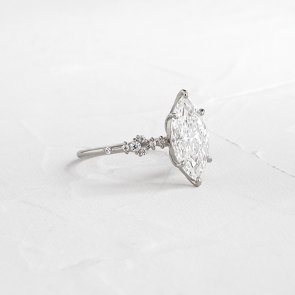 Cluster Style-Marquise Lab Grown Diamond Engagement Ring