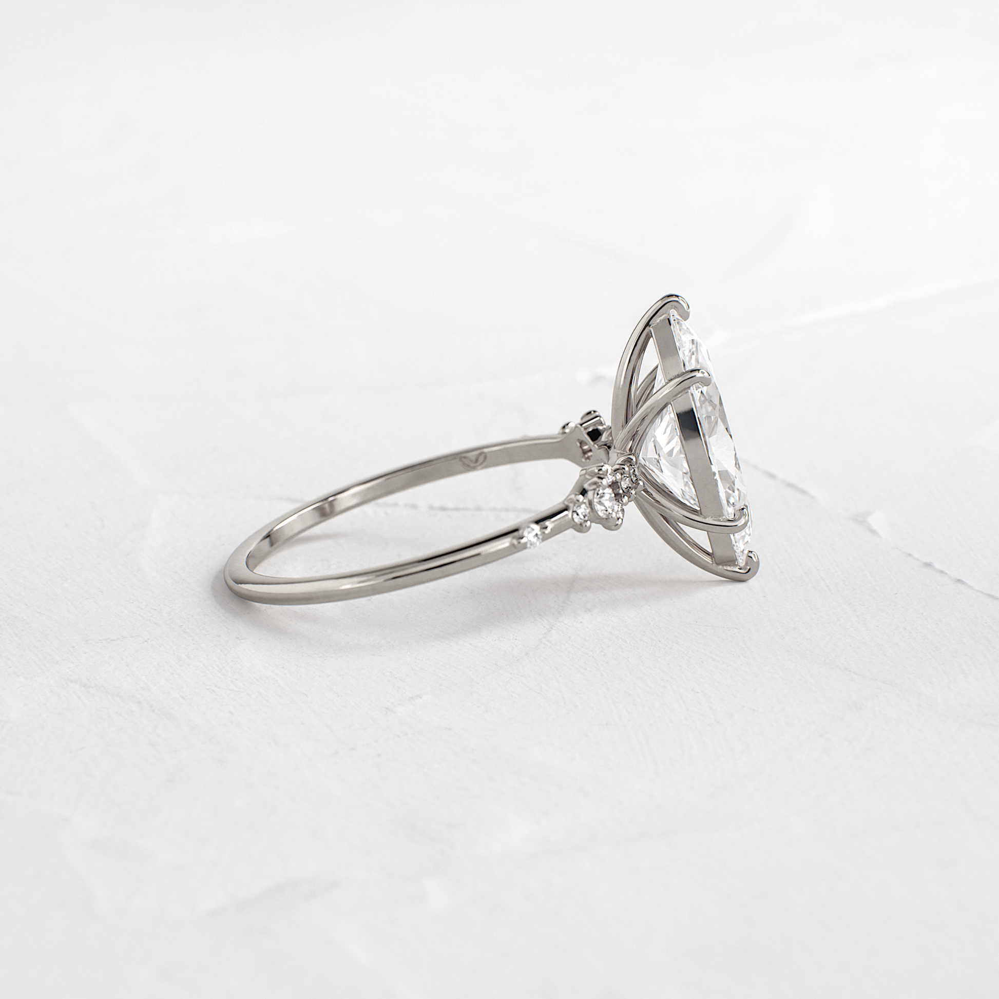 Cluster Style-Marquise Lab Grown Diamond Engagement Ring