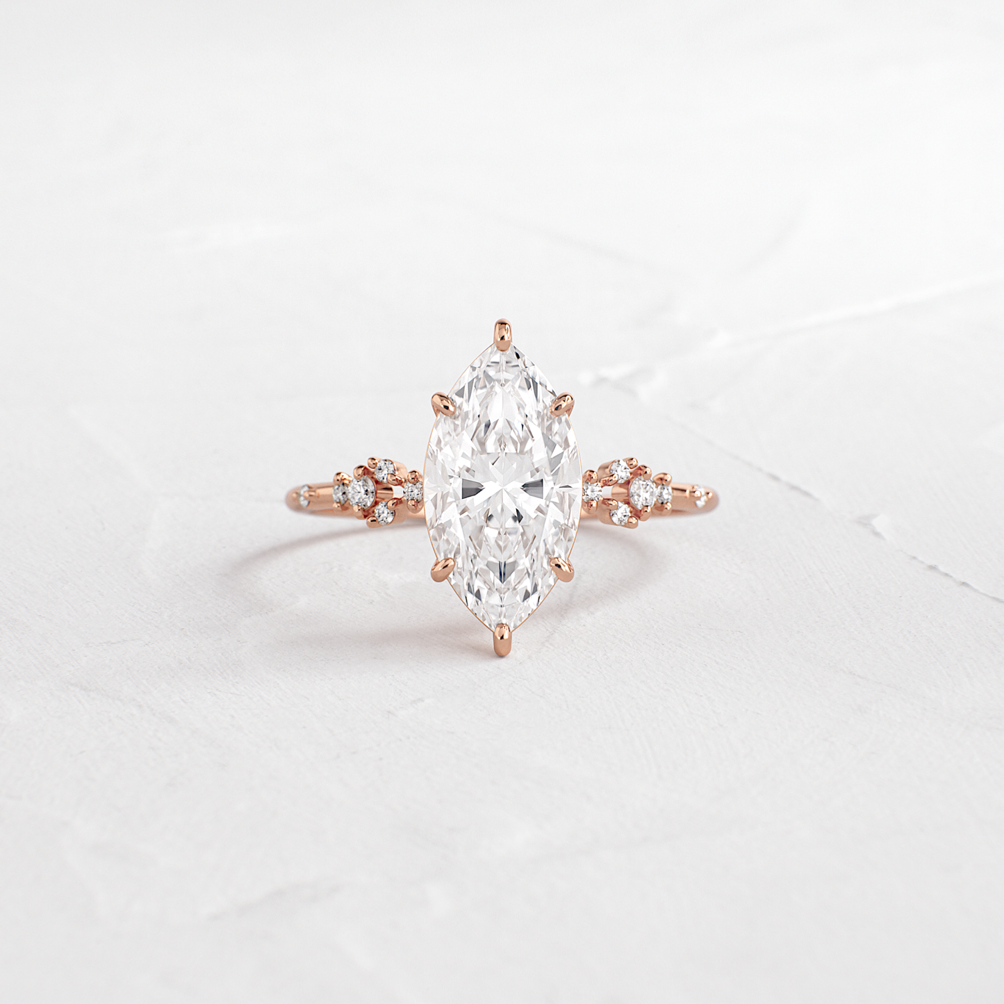Cluster Style-Marquise Lab Grown Diamond Engagement Ring