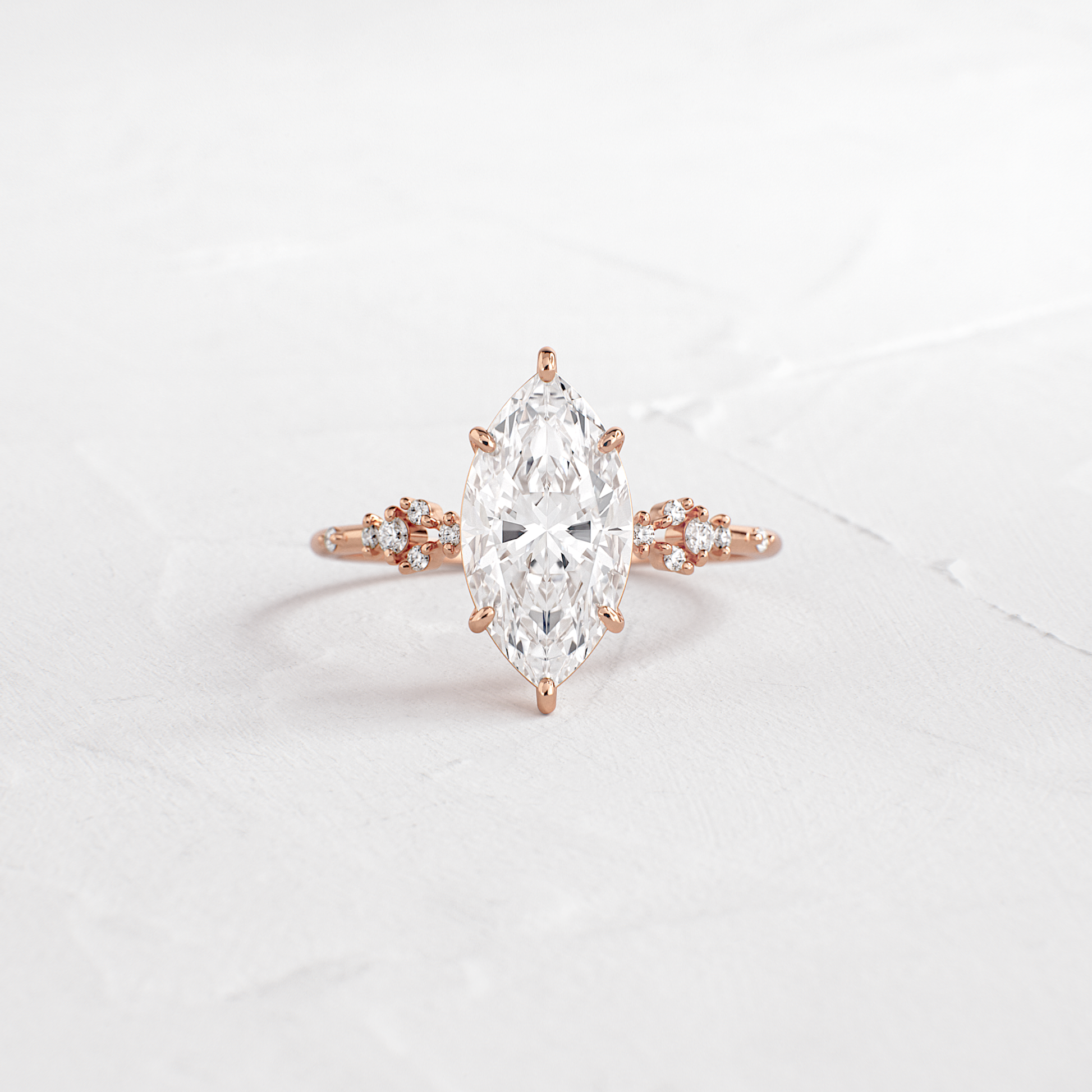 Cluster Style-Marquise Lab Grown Diamond Engagement Ring