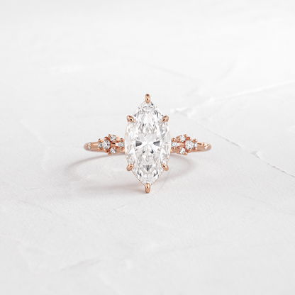 Cluster Style-Marquise Lab Grown Diamond Engagement Ring