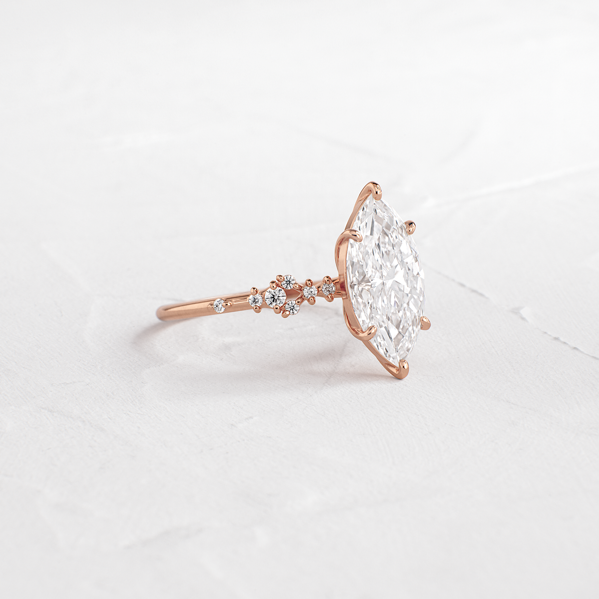 Cluster Style-Marquise Lab Grown Diamond Engagement Ring
