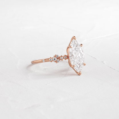 Cluster Style-Marquise Lab Grown Diamond Engagement Ring