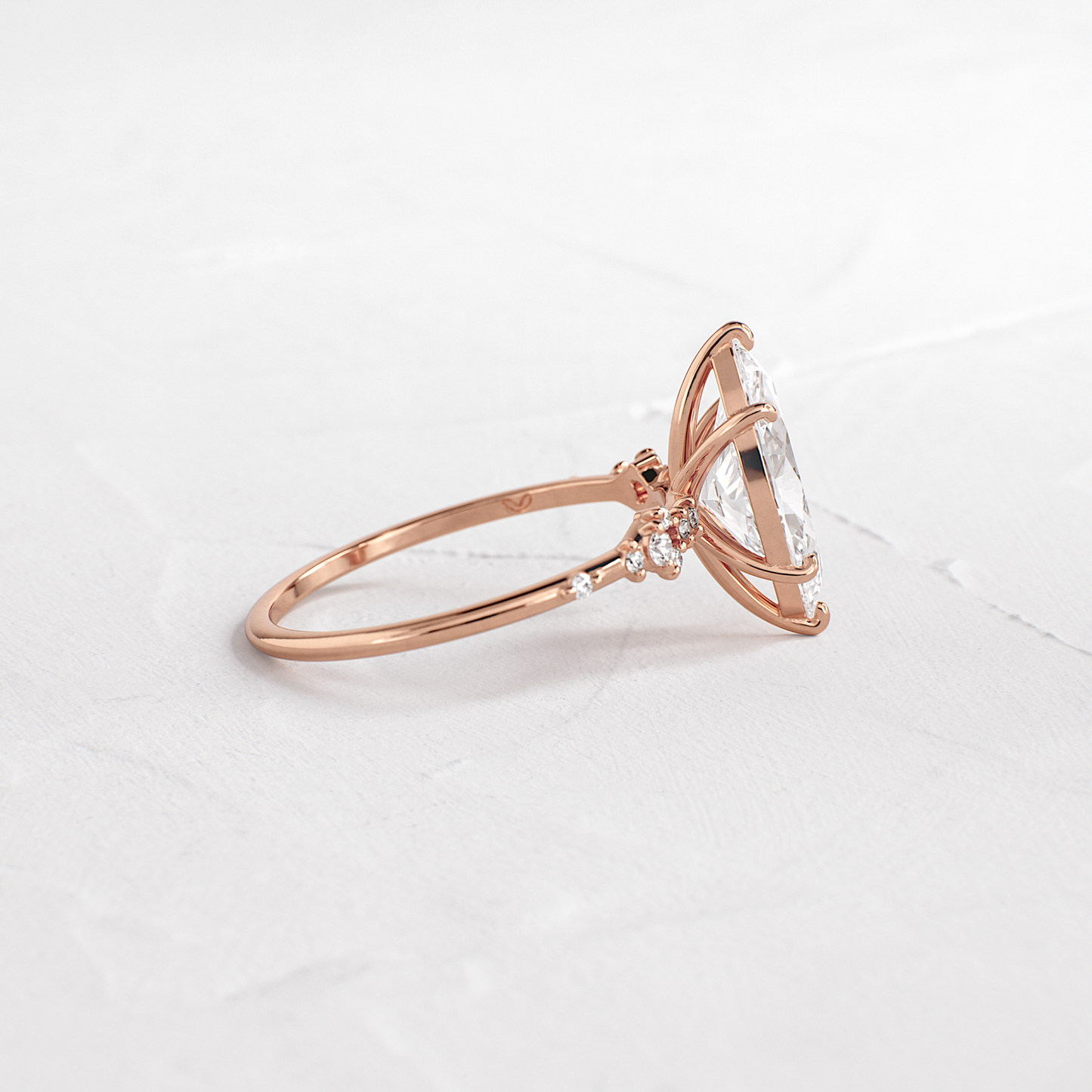 Cluster Style-Marquise Lab Grown Diamond Engagement Ring
