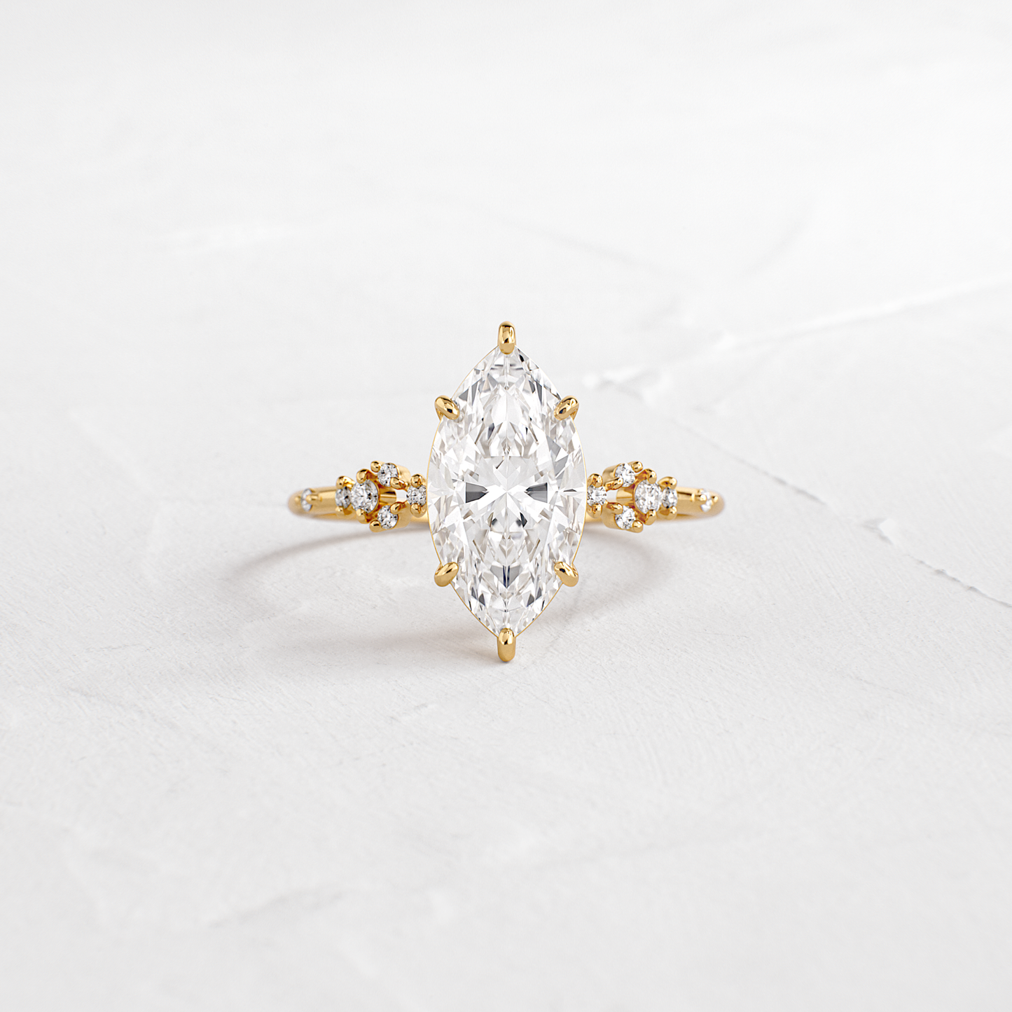 Cluster Style-Marquise Lab Grown Diamond Engagement Ring