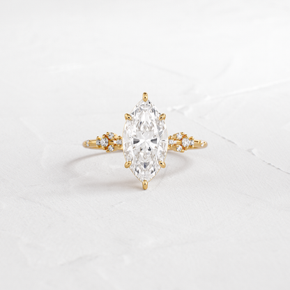 Cluster Style-Marquise Lab Grown Diamond Engagement Ring