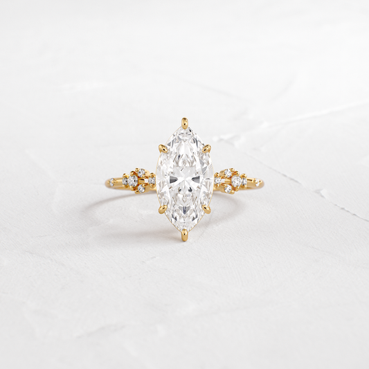 Cluster Style-Marquise Lab Grown Diamond Engagement Ring