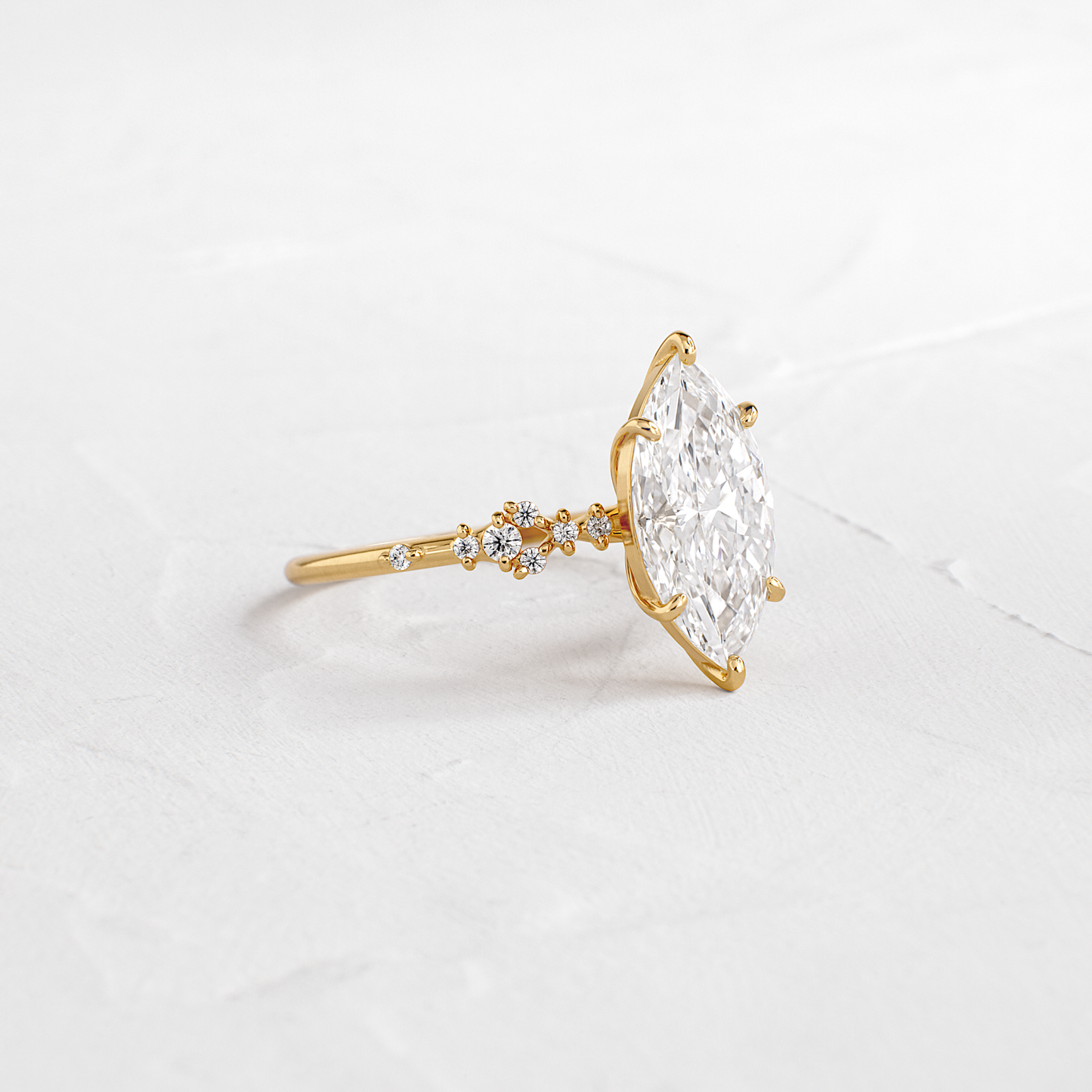 Cluster Style-Marquise Lab Grown Diamond Engagement Ring