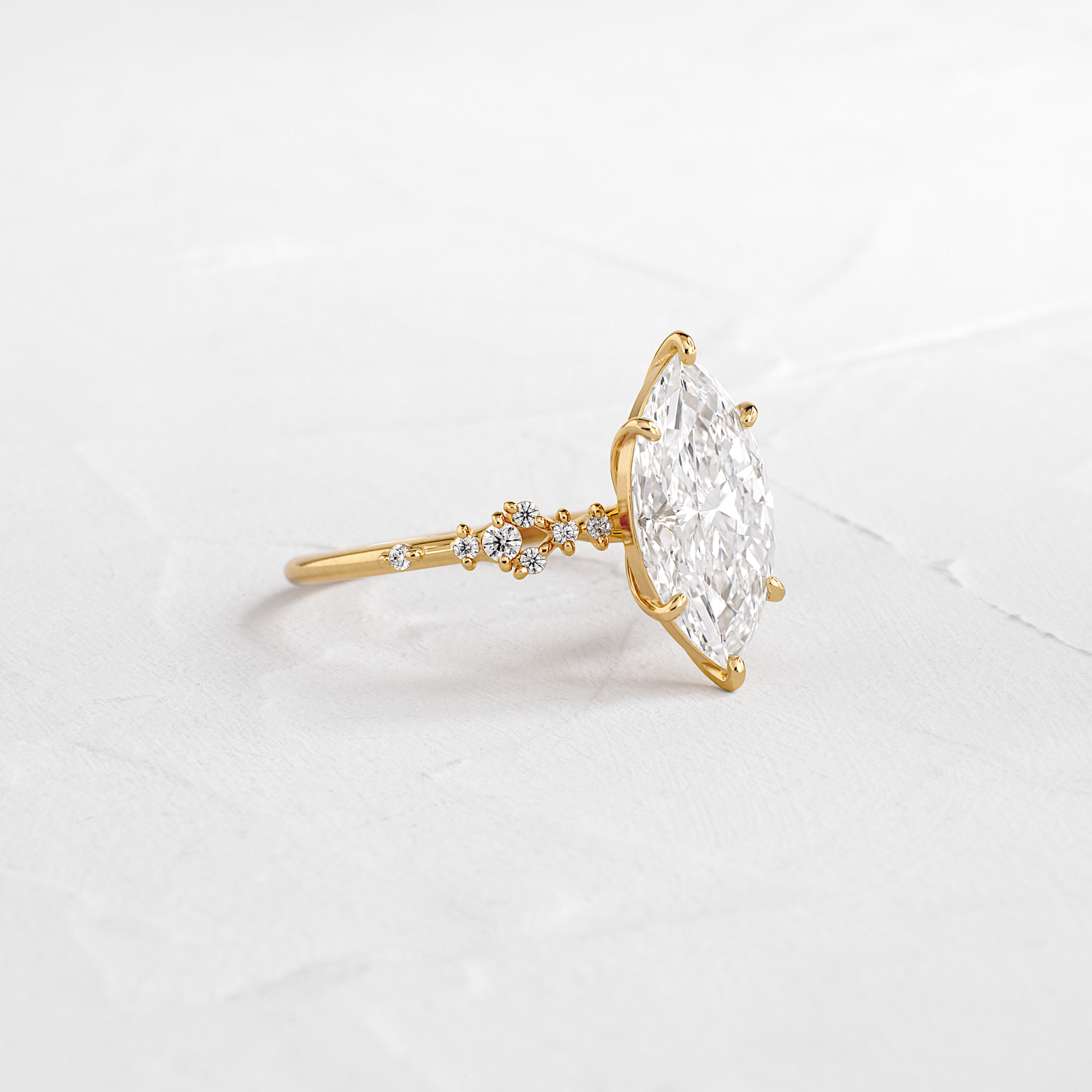 Cluster Style-Marquise Lab Grown Diamond Engagement Ring