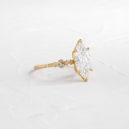 Cluster Style-Marquise Lab Grown Diamond Engagement Ring