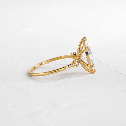 Cluster Style-Marquise Lab Grown Diamond Engagement Ring