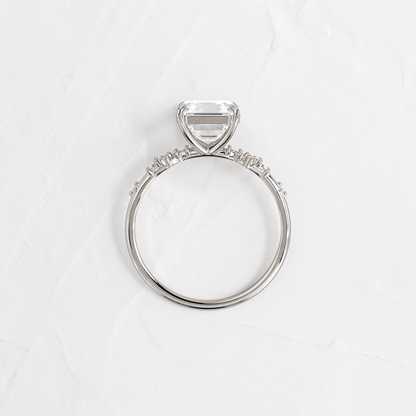 Cluster Style-Asscher Lab Grown Diamond Engagement Ring