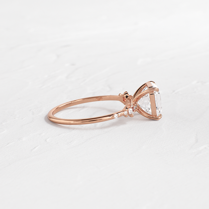 Cluster Style-Asscher Lab Grown Diamond Engagement Ring