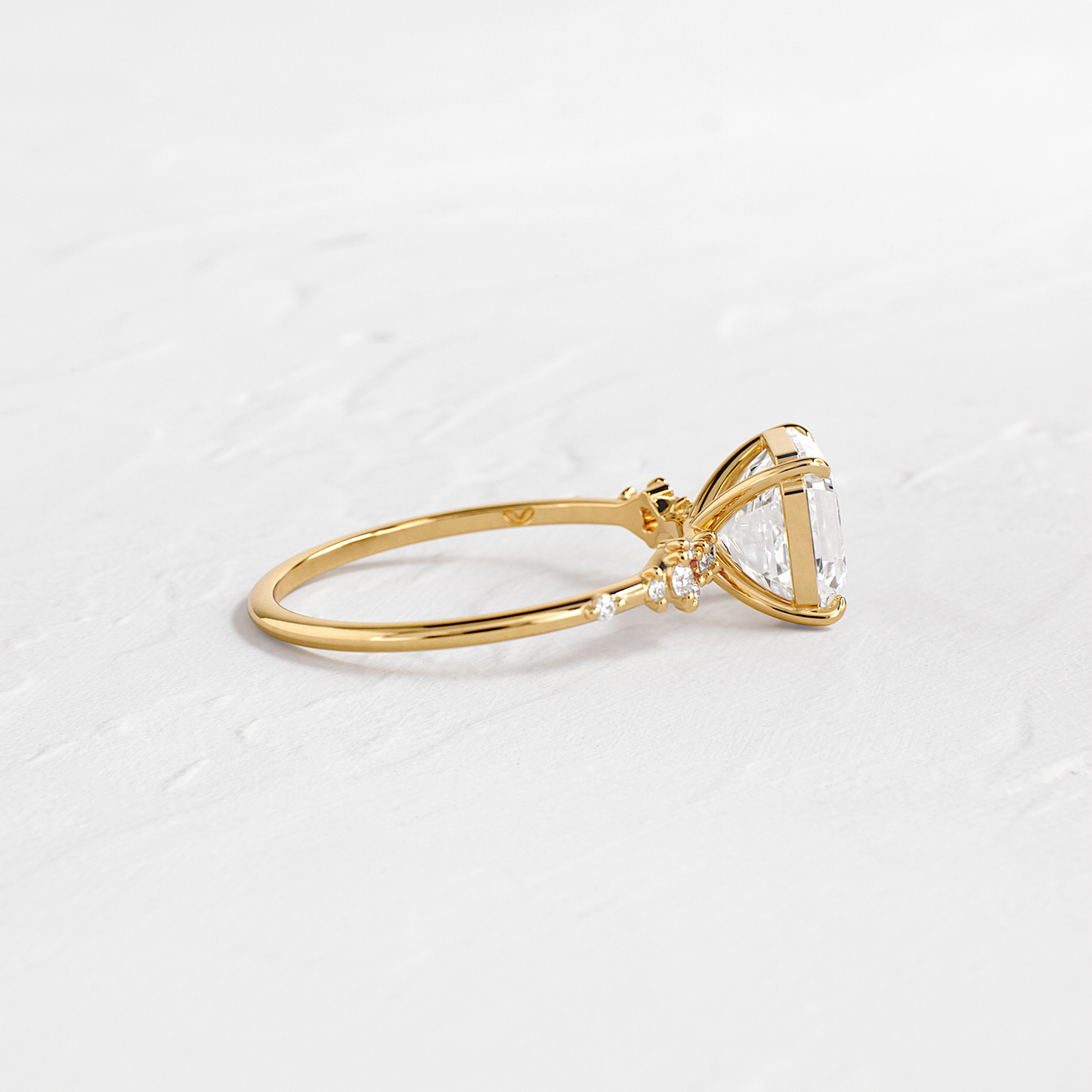 Cluster Style-Asscher Lab Grown Diamond Engagement Ring