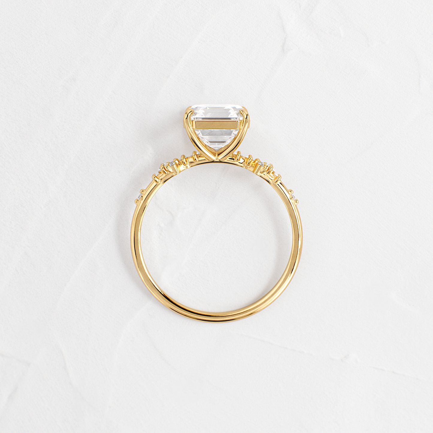Cluster Style-Asscher Lab Grown Diamond Engagement Ring