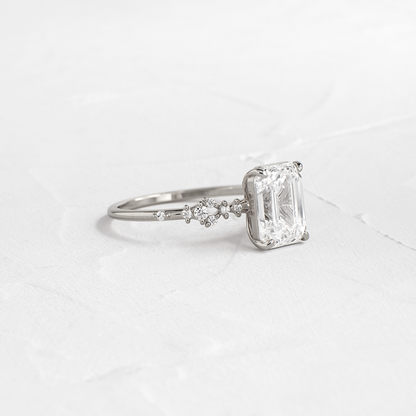 Cluster Style-Emerald Lab Grown Diamond Engagement Ring