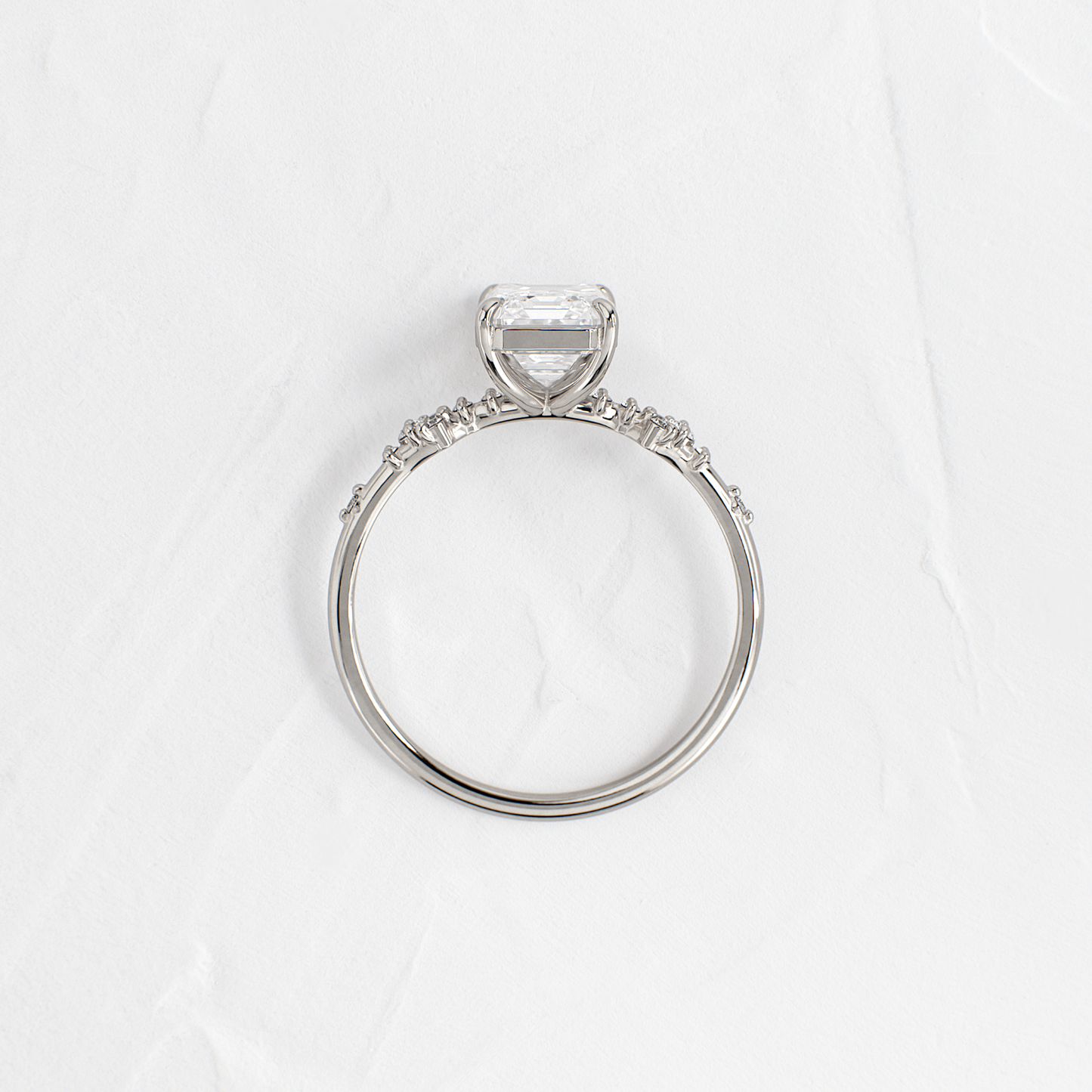 Cluster Style-Emerald Lab Grown Diamond Engagement Ring