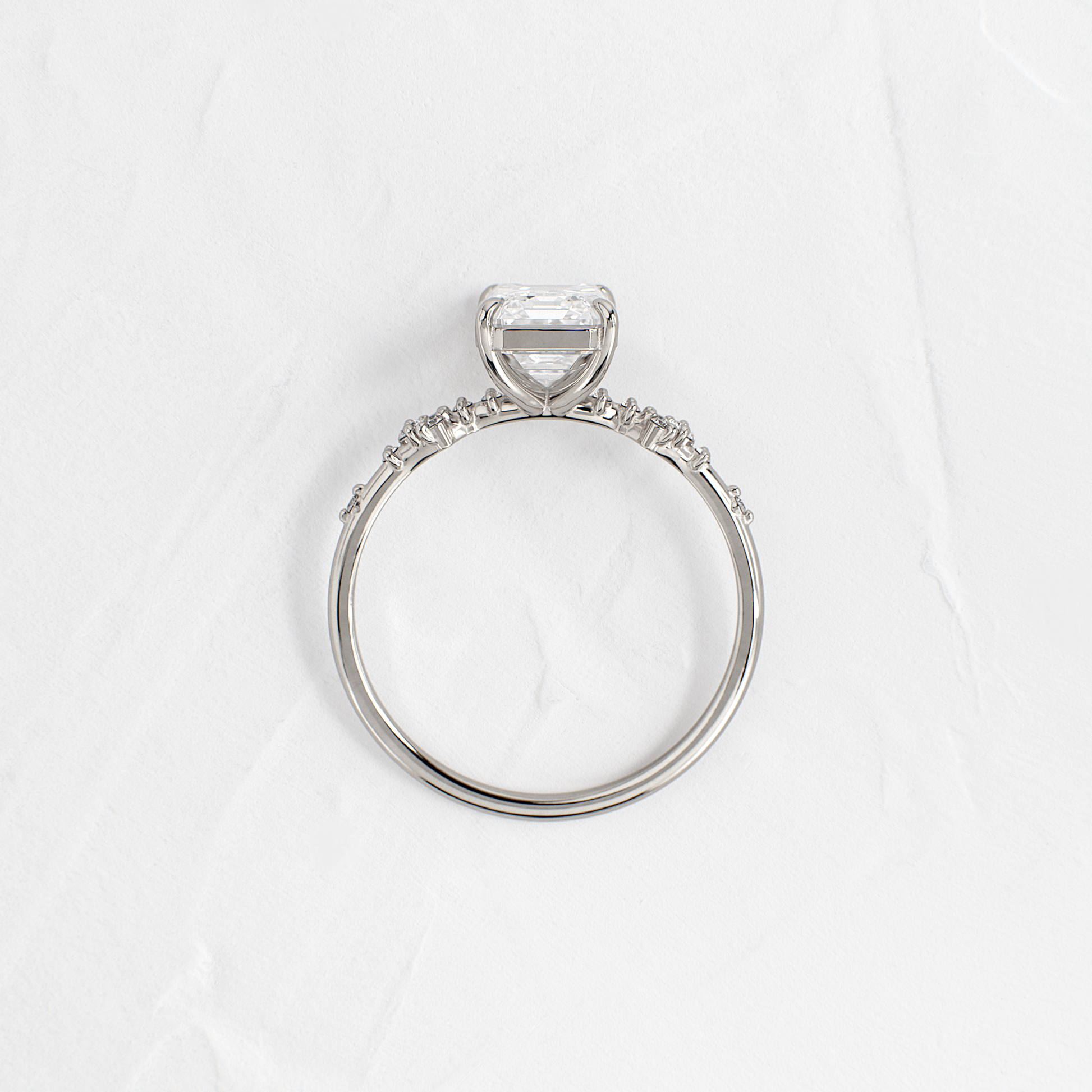 Cluster Style-Emerald Lab Grown Diamond Engagement Ring